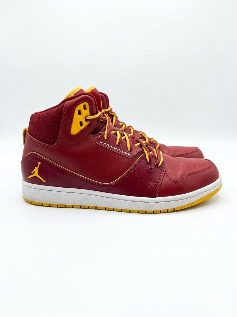 Jordan Low-Top Sneakers in Red with Yellow Accents